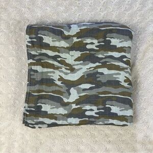 Mud Pie Camouflage Baby Swaddle Blanket Gray Brown Green Camo